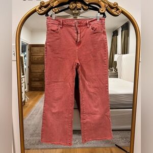 ZENANA Women's Wide Leg Red Jeans SZ L